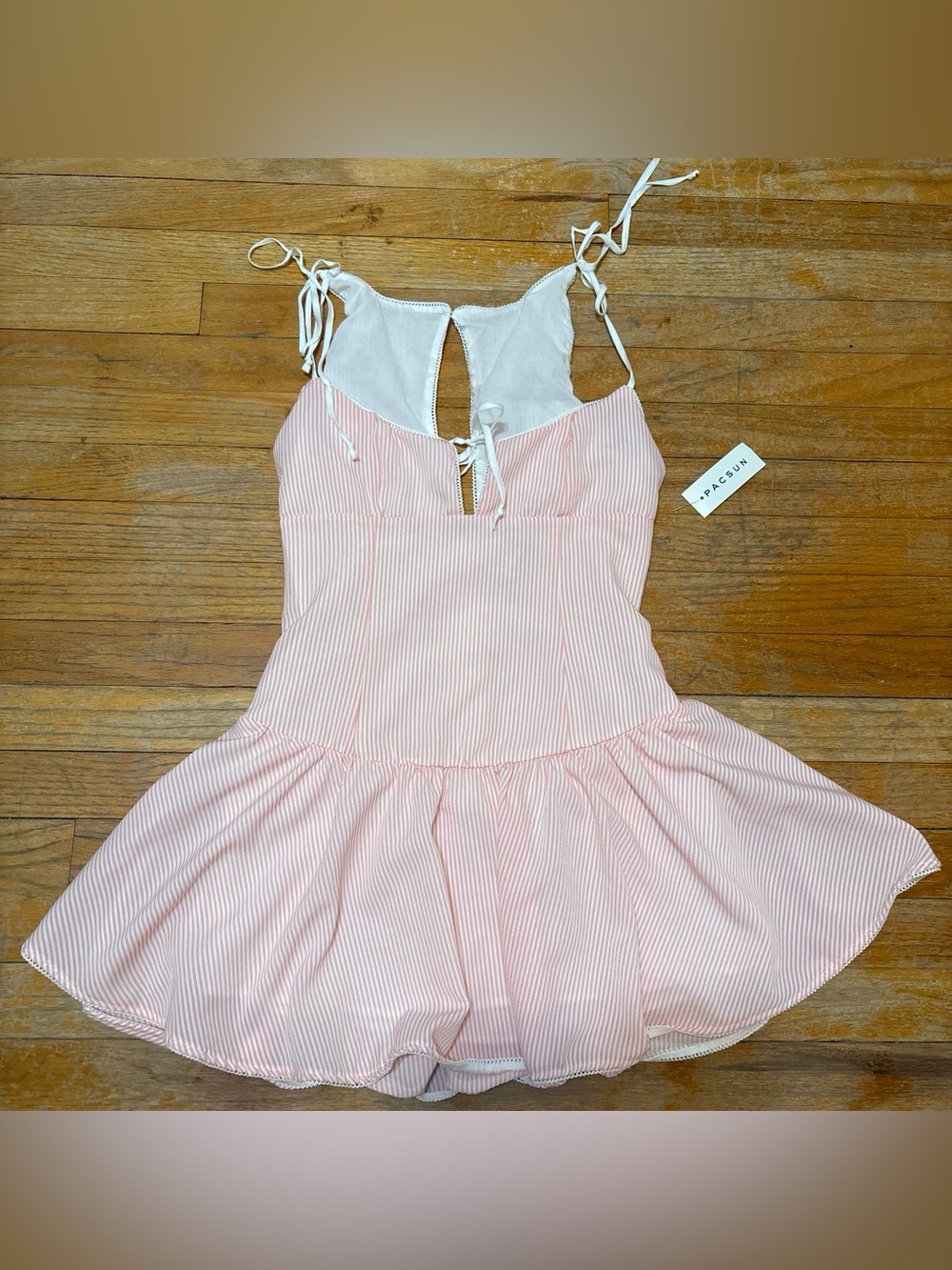 PacSun Pink & White Striped Kids One-Piece Romper